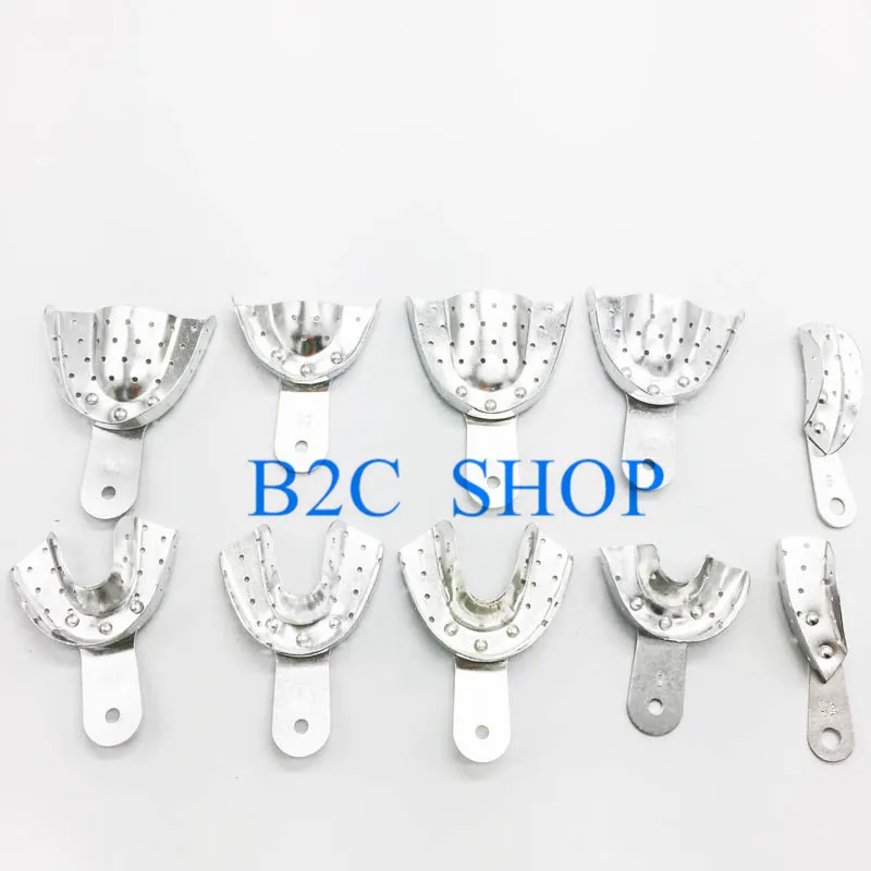 10 шт. стоматологический алюминиевый поднос с отверстиями для протезов| |