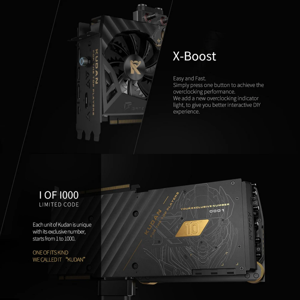 Красочная видеокарта iGame GeForce RTX 2080 Ti Kudan GDDR6 11 GB, графическая карта 1818 MHz, одноклавишная игровая графическая карта GPU