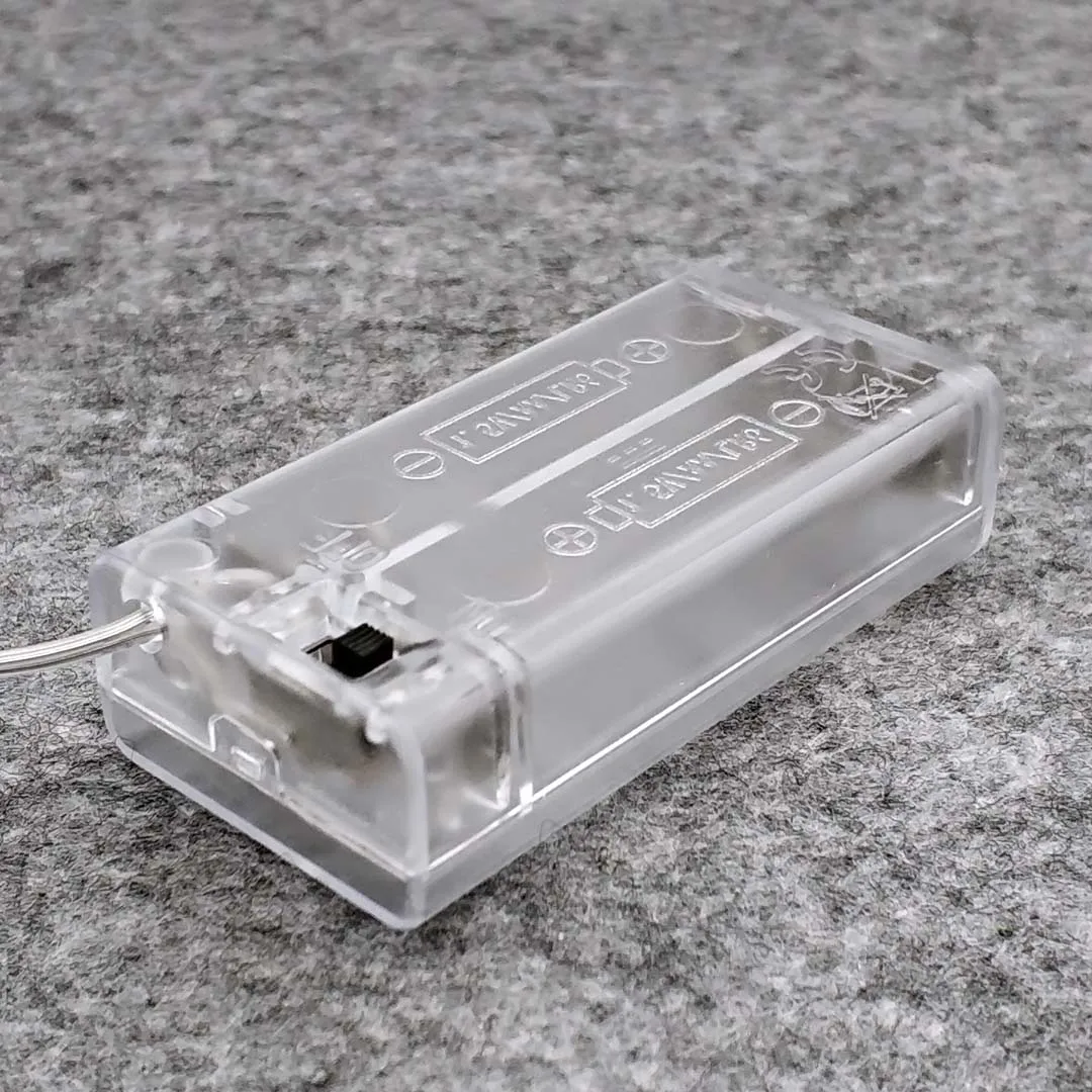 Новинка прозрачный чехол для 2 батарей AA 3 в с переключателем |