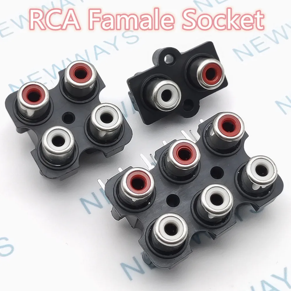 2 шт. красный и белый цвет 2 отверстия 3pin/4 отверстия 6pin/6 отверстий 9pin RCA Женский аудио-видео разъем AV концентрический разъем