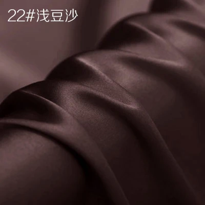 Шелк тутового шелкопряда креп атласная ткань для платья Cheongsam ширина 114 см одежда ткань для DIY шитья 90 чистый цвет горячая распродажа - Цвет: 22