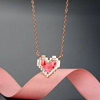 s925 sterling silver fashion trend simple style love heart shape pendant heart shape dripping oil necklace clavicle chain
