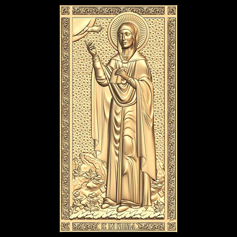 Религия иконы 3D модель STL Для CNC маршрутизатор Artcam Aspire Bas рельефный Svyataya-Natalya |