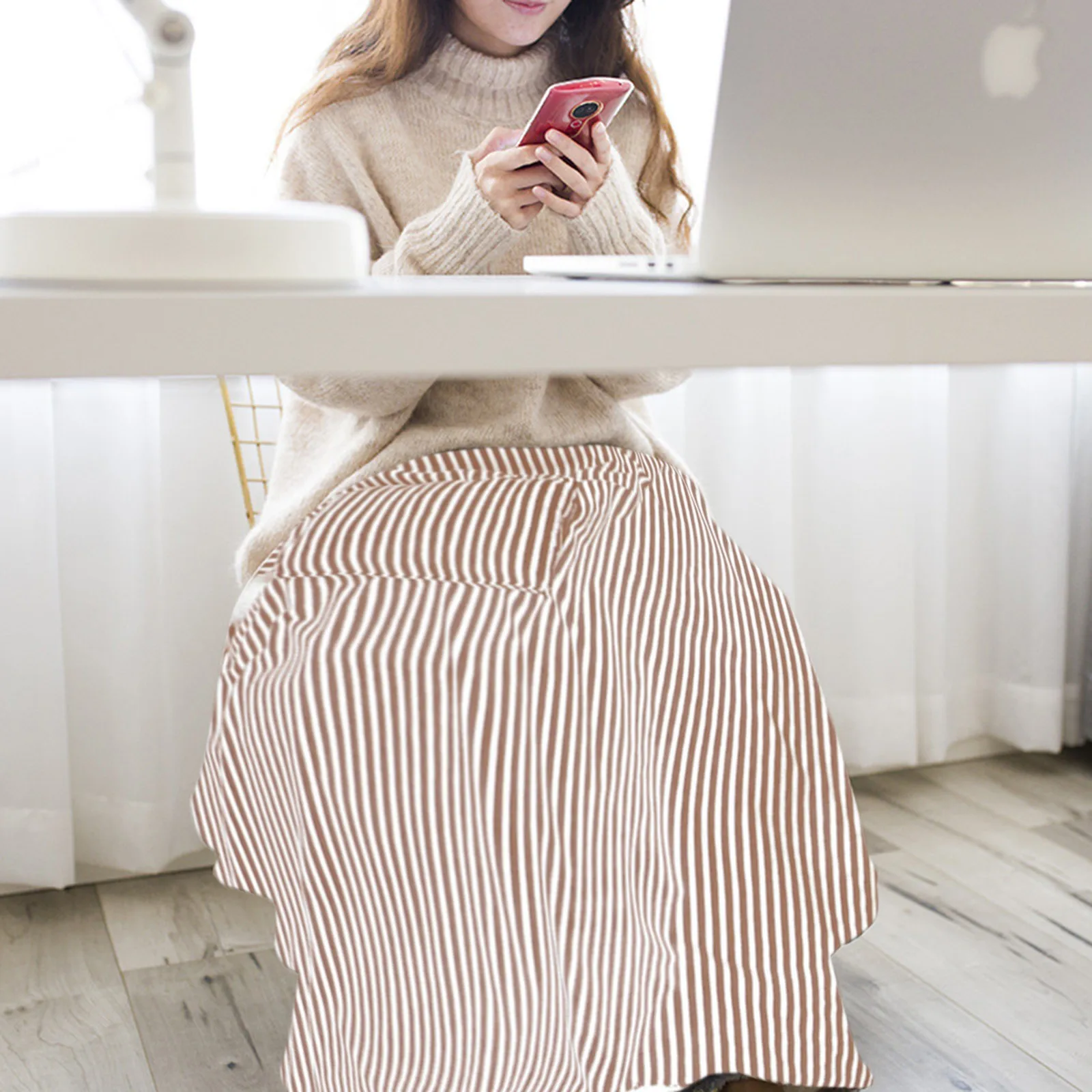 

USB Heated Blanket Shawl 3 Stage Adjustable Heating Cushion Pad Shoulder Neck Hand Warm Flannel Blanket Winter Shawl