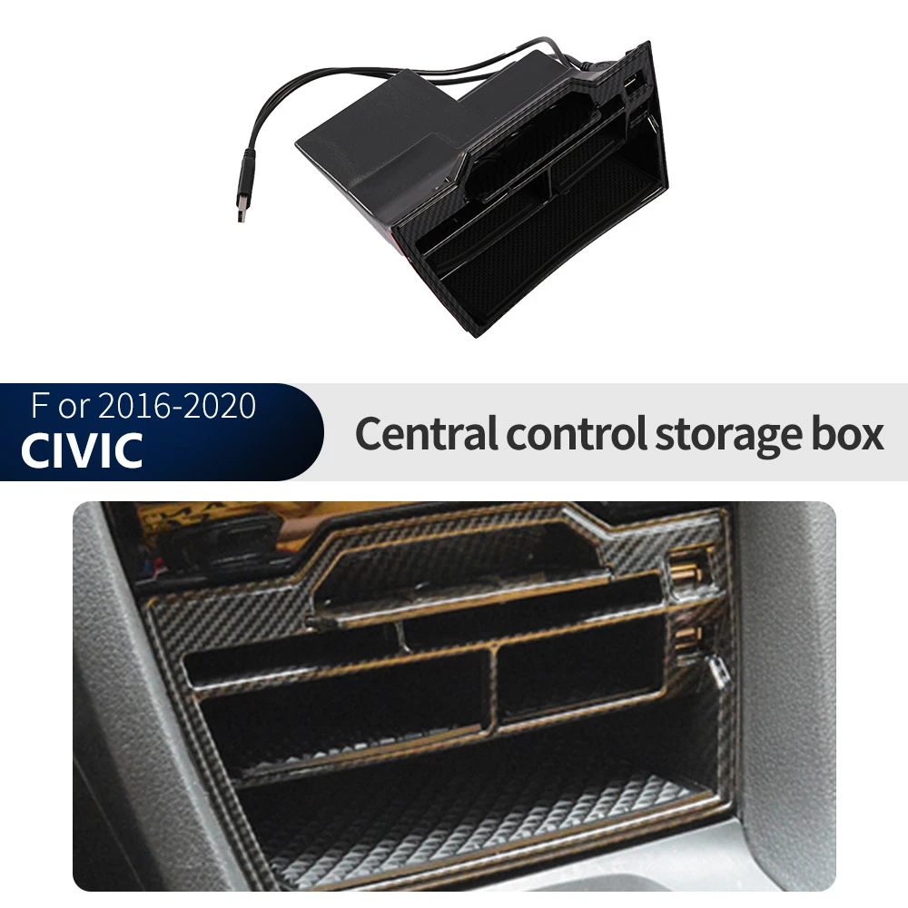 

For Honda Civic 10th ABS Plastic central control storage box USB Mobile Phone Holder Storage Box Accessories