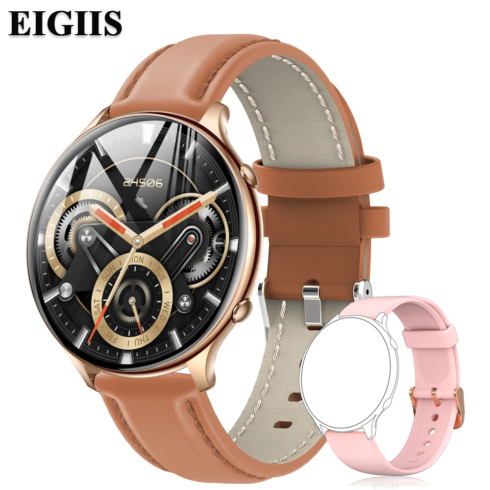 

EIGIIS Women Smart Watch Heart Rate Body temperature Monitor IP67 Waterproof Sports Ladies Smart Watch Men For Android IOS