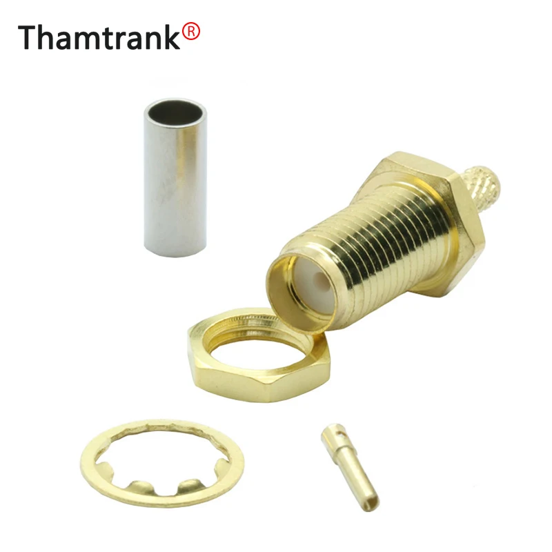 Позолоченный гнездовой разъем SMA 10 шт./лот RF адаптер для коаксиального кабеля RG316