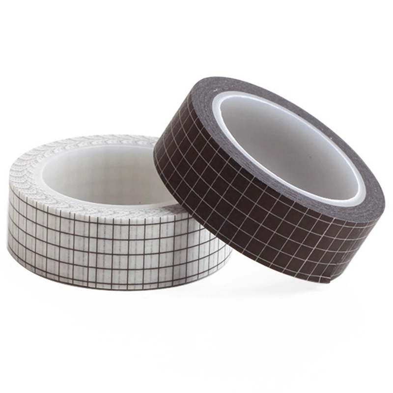 Новинка 14 рулонов 10 м лента из рисовой бумаги в клетку японской сделай сам для