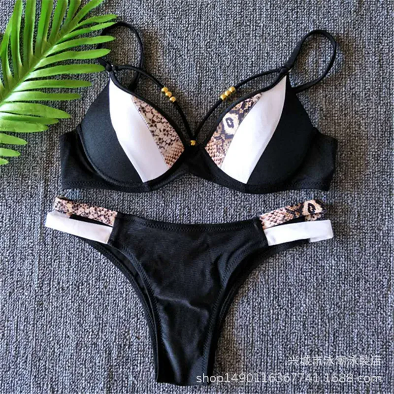 Раздельное бикини женский купальник с принтом комплект из 2 предметов купальный