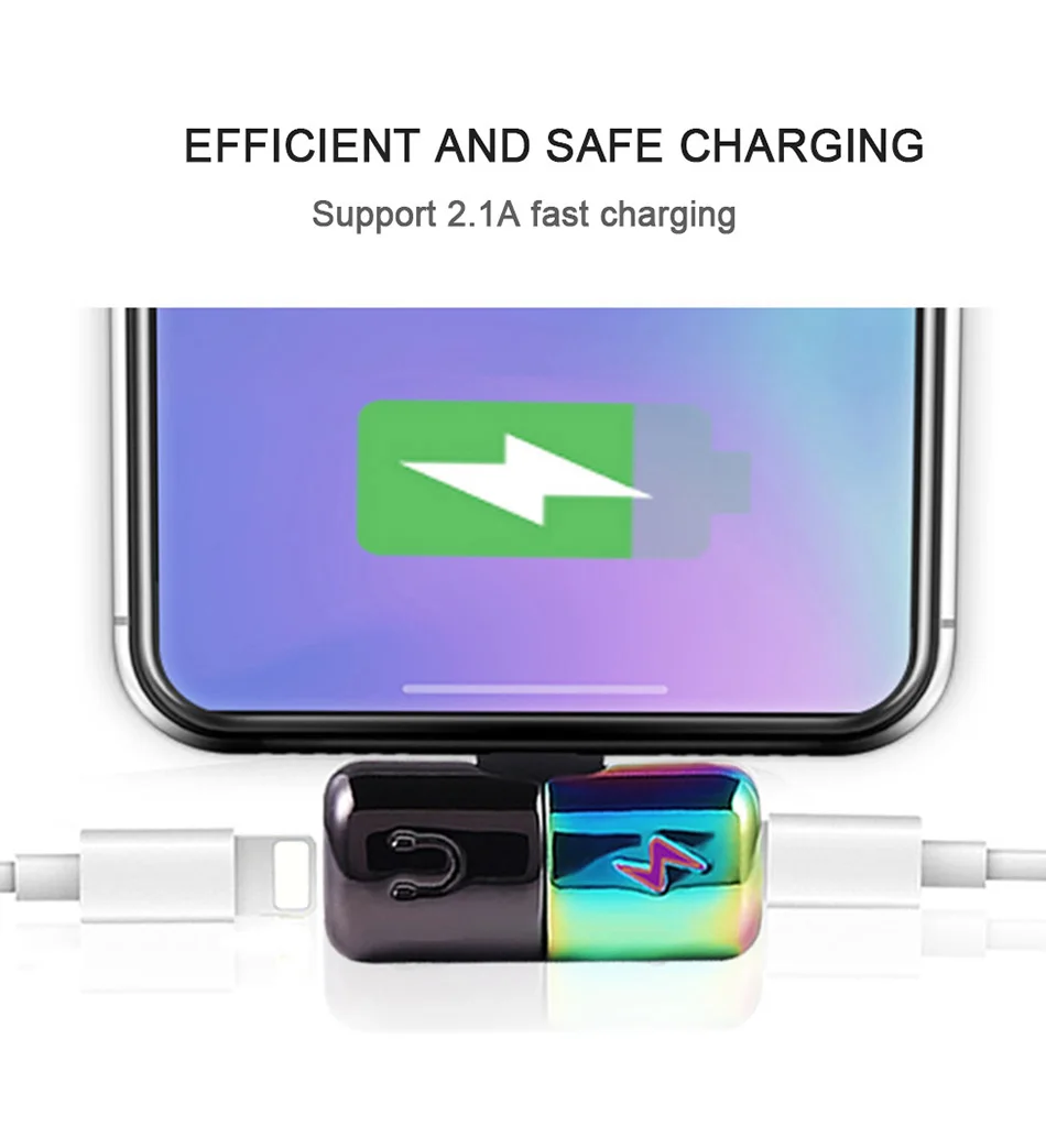 ACCEZZ 2 в 1 освещение аудио зарядка двойной адаптер для iPhone X 8 7 Plus XS XR MAX прослушивание вызова разветвитель AUX конвертер