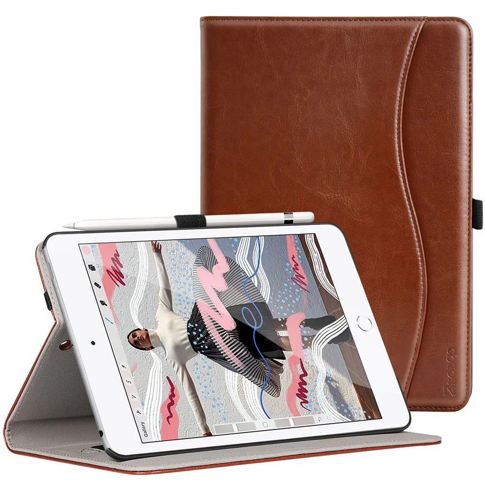 Ztotop чехол для iPad Mini 5 кожаный книжка с подставкой защитный смарт многоугольным