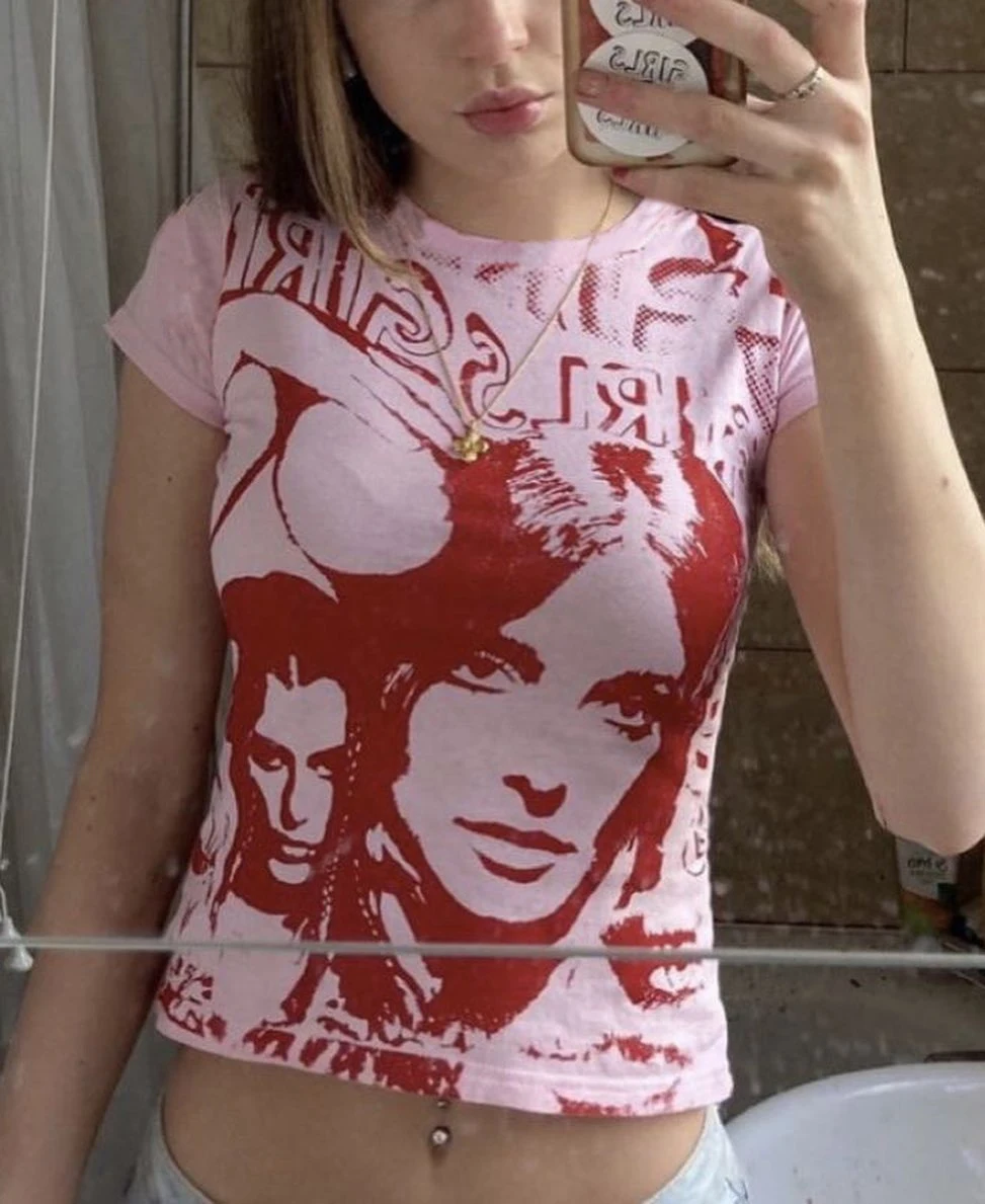 

2021 New hot sale Women Slim Fit Crop Top, Adults Summer Lady and Letter Print Short Sleeve Round Neck T-shirt