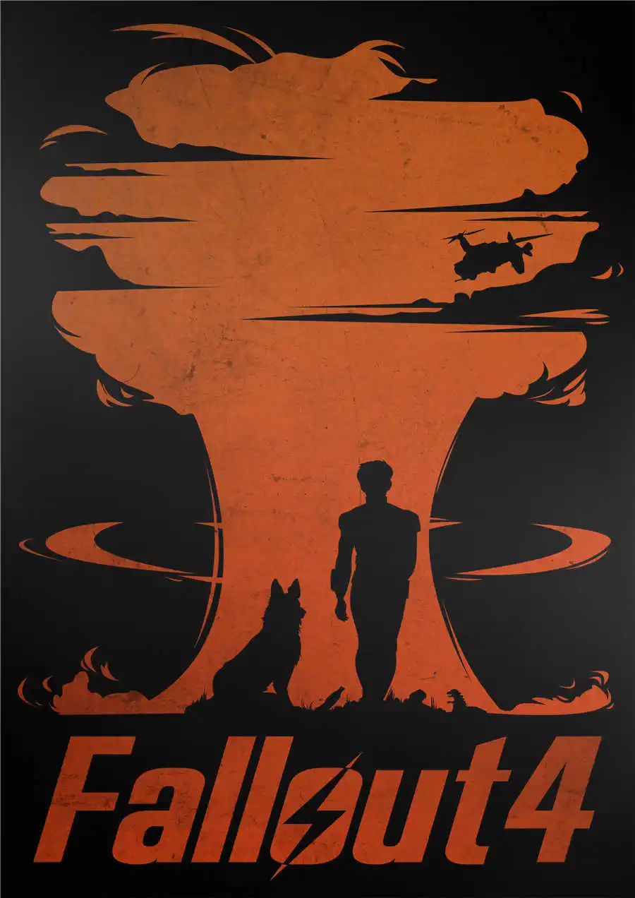 movie1 Fallout 3 4 игровой плакат Классический рисунок настенное Искусство Наклейка бумага для поделок в стиле ретро Античная живопись кафе, бар, паб домашний декор 42x30 см - Цвет: movie1