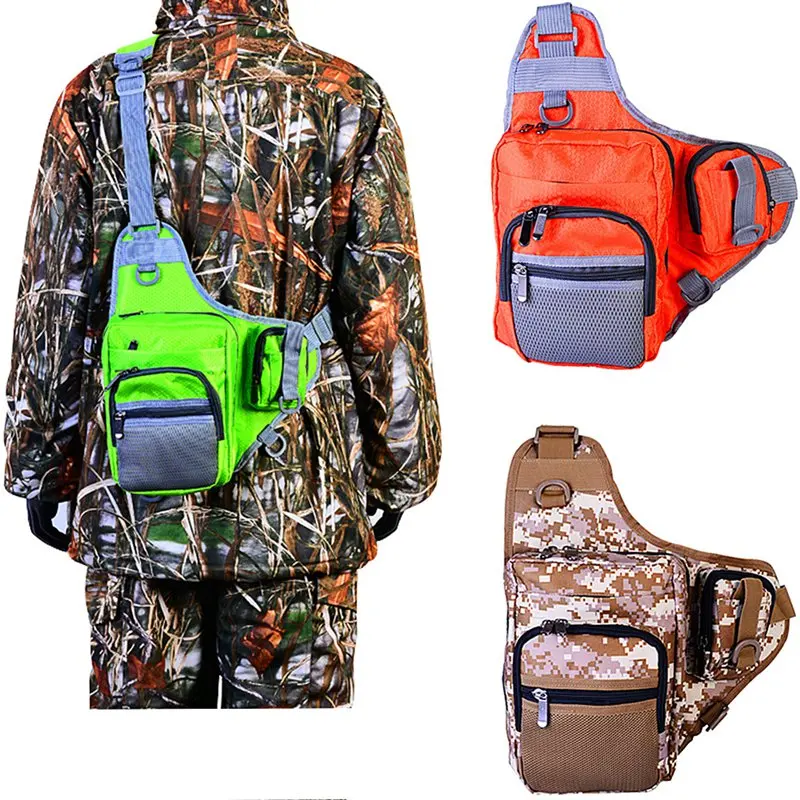 

Shoulder Bag Fishing Tackle Bag Chest Bag Crossbody Messenger Sling Bags Outdoor Sports Hiking Travel Fluorescent vest backpack