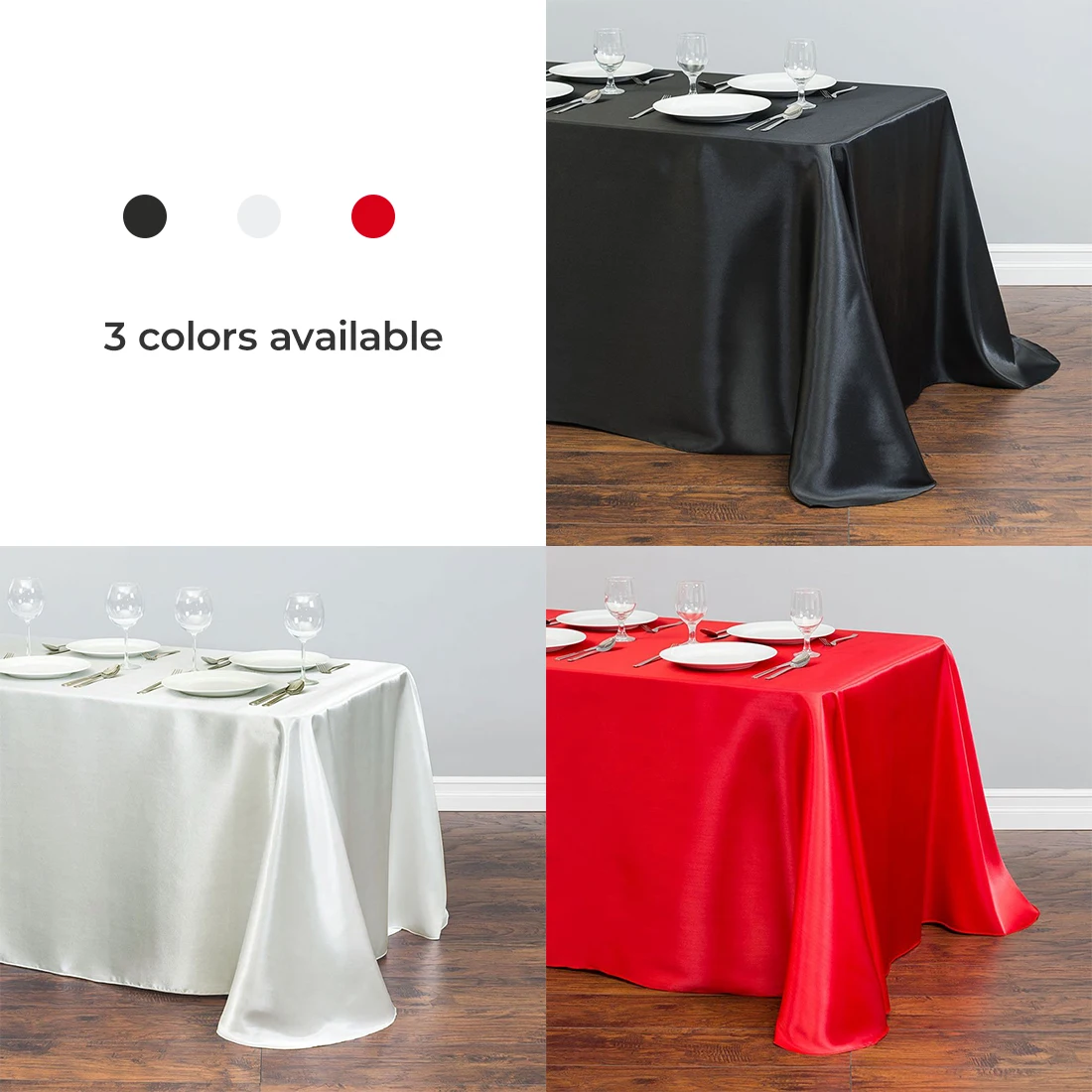 

1pcs Rectangle Satin Tablecloth Table Overlays Wedding Decoration Banquet Dining Table Cover Festive Table Cloth Home Decoration
