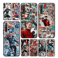 retro marvel comics for huawei honor 7c 7a 7s 8 8a 8x 8c 8s 9 9s 9x 9n 9a 9c 9i pro lite silicone black phone case