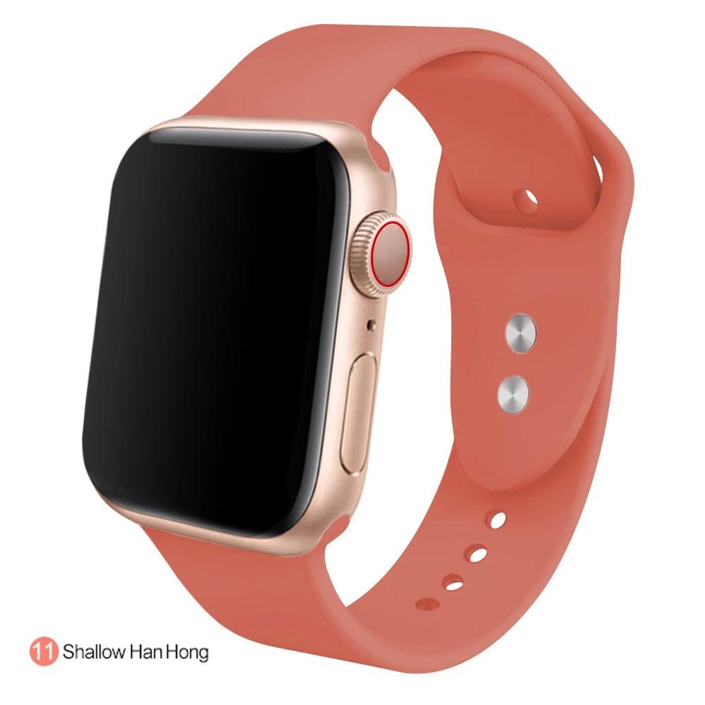 Ремешок для часов для Apple 38 мм 42 мм iWatch 5 ремешок 44 мм 40 мм Ремень спортивный силиконовый браслет часы аксессуары для Apple 5 4 3 2 1 - Цвет ремешка: 11