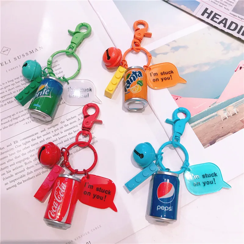 Новый стиль от поп Can колы бутылка брелок женский Смола моделирование напиток