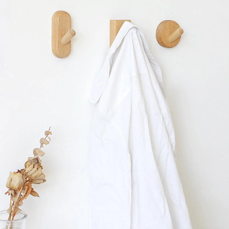 Креативный Буковый кожаный настенный держатель для ключей одежды шапка шарф