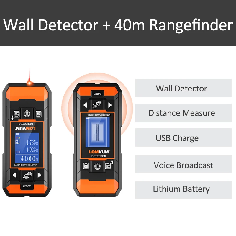 Настенный многофункциональный детектор LOMVUM измеритель расстояния воды для