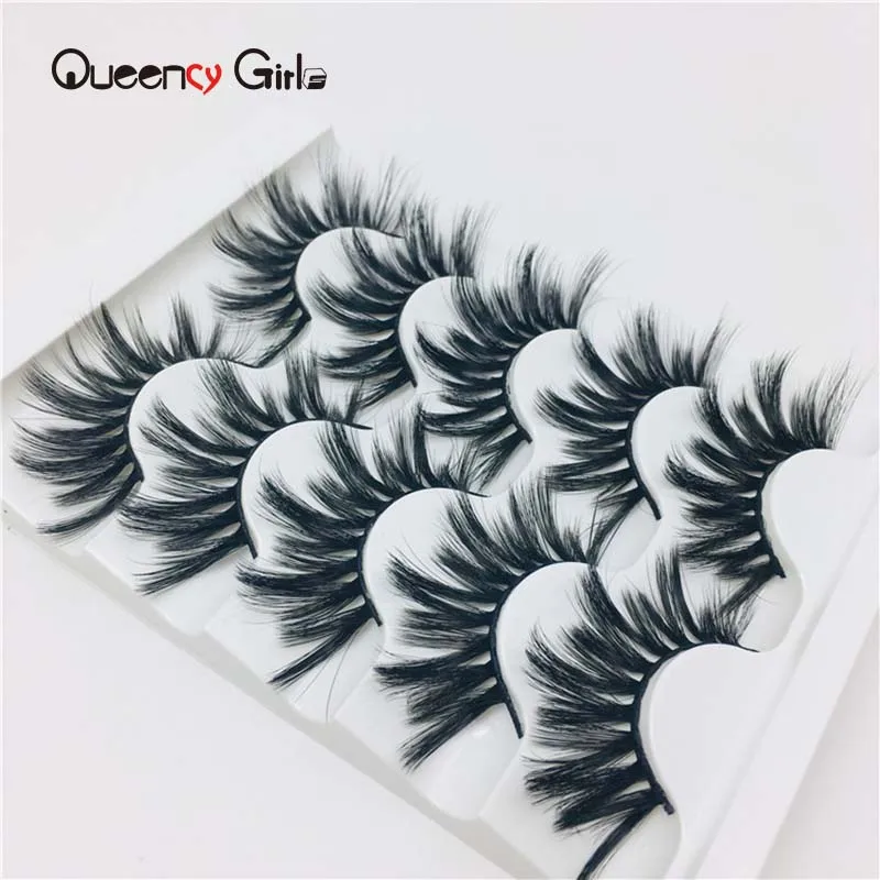 

Queenly Girls 5 Pairs 3D Lovely 15mm Mink Fur Eyelashes Extension Thickness Lashes Vender