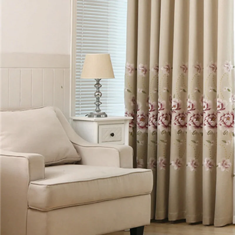 Beige Cloth Занавески в гостиную, роскошные бежевые занавески с цветочной вышивкой для спальни, синие/фиолетовые занавески, отвесный тюль, HM137#30 - Цвет: Beige Cloth