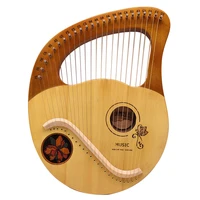 lyre harp metal strings small harp okoume wood natural brown blue color 10 16 24 strings instrument with tuning wrench