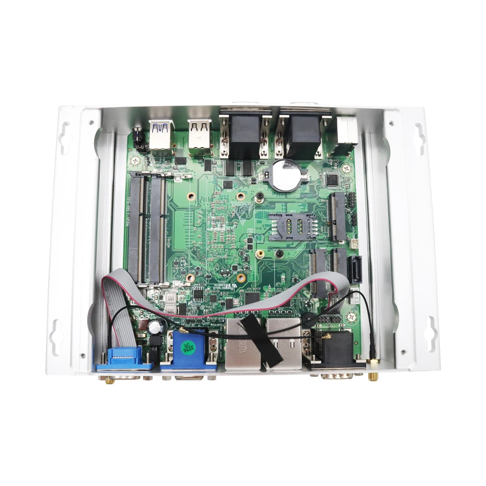 Eglobal 2 * Intel LAN промышленный безвентиляторный мини ПК Windows 10 Core i5 6360u 6COM GPIO VGA HD 4G SIM