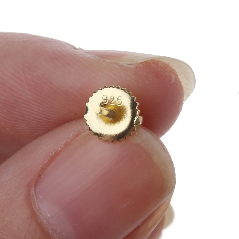 

4 Pairs 925 Sterling Silver Earrings Secure Screw on Earring Backs Replacement W0YA