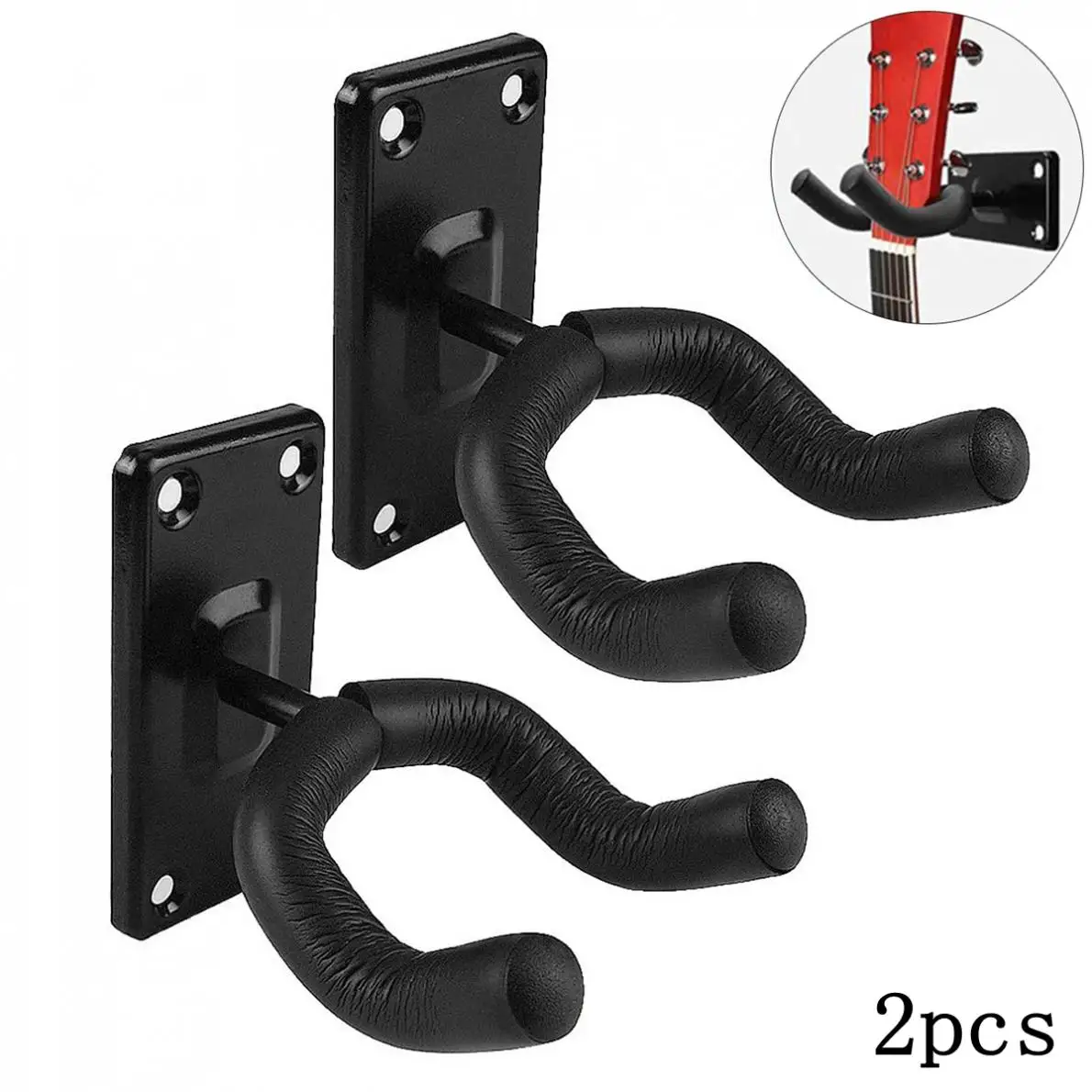 

Guitar Hanger Hook Holder 2pcs/lot Wall Mount Metal Covered Soft Sponge Coat for Guitar / Bass / Violin / Mandolin / Ukulele