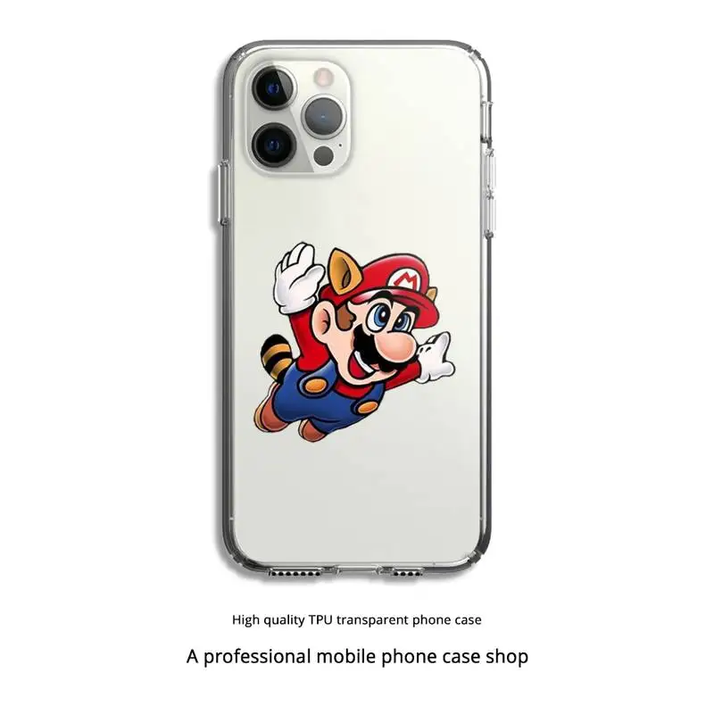 

Cartoon Super Marios Phone Case Clear Cover For Iphone 5 6 7 8 11 12 plus XR X XS SE2020 11/12PRO Max Transparent Cases