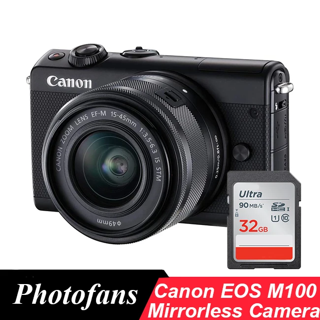 Беззеркальный фотоаппарат Canon EOS M100 camera Kit EF M 15 45mm IS STM (абсолютно - Цена: 34 666,07 руб.