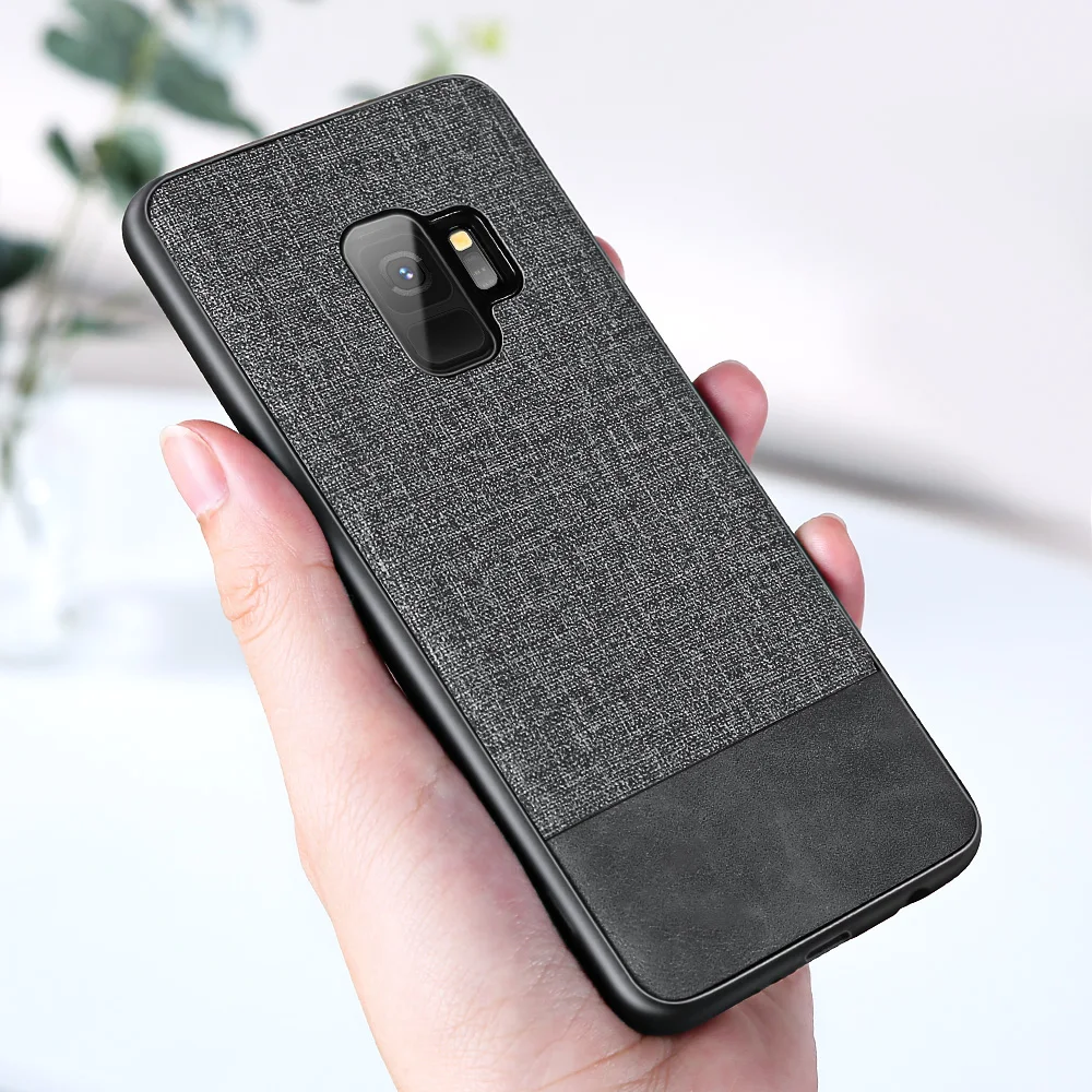 Роскошная ткань Ткань текстуры кожи чехол для телефона Samsung Galaxy S8 S9 S10E Note 8 9 A6 A8