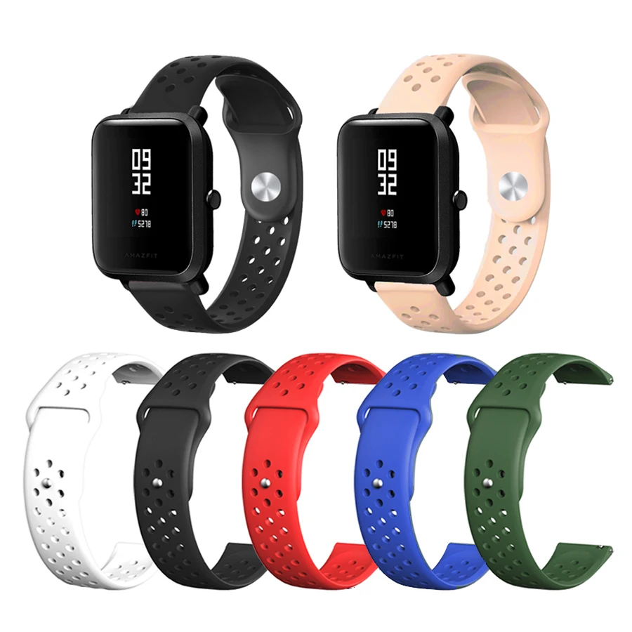 For Amazfit Bip Strap Sport Silicone Replacement Bracelet for Xiaomi Huami Amazfit Bip Lite Youth Accessories Watch Band 20mm