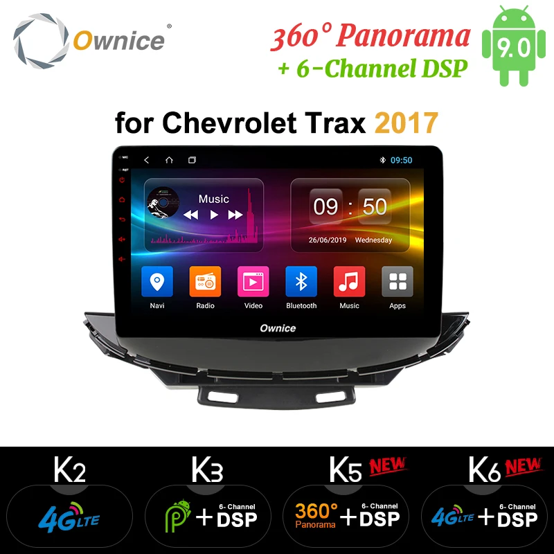 Ownice 2DIN Восьмиядерный Android 9 0 автомобильный аудио dvd-плеер k3 k5 k6 Для CHEVROLET TRAX 2017 DAB + DVR
