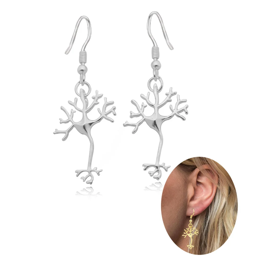 Серебряная в стиле бохо Цвет черепно мозговой нерв сотовый висячие серьги Brinco