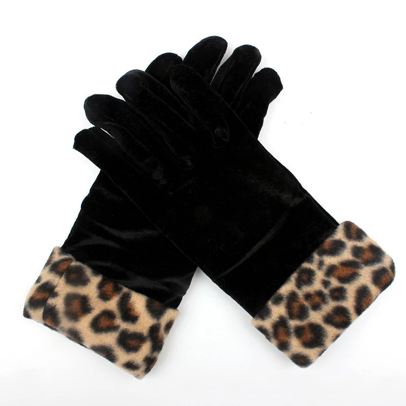 Винтажные зимние женские теплые бархатные эластичные перчатки мягкие удобные