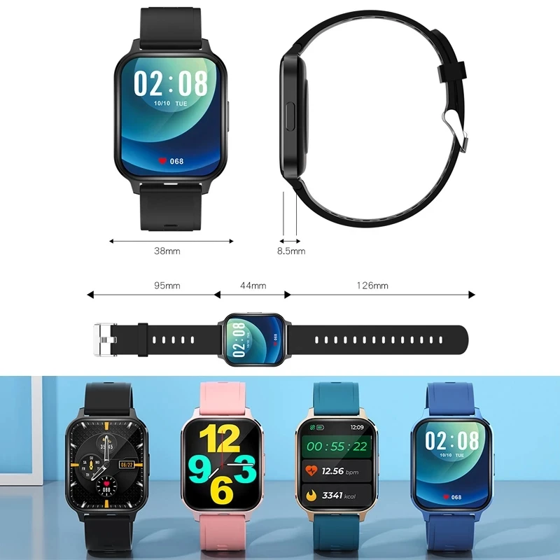 

2021 New 1.7inch Full Touch Screen Smart Watch Men Smartwatch Mens IP68 Waterproof Sport Watch Heart Rate Blood Pressure Monitor