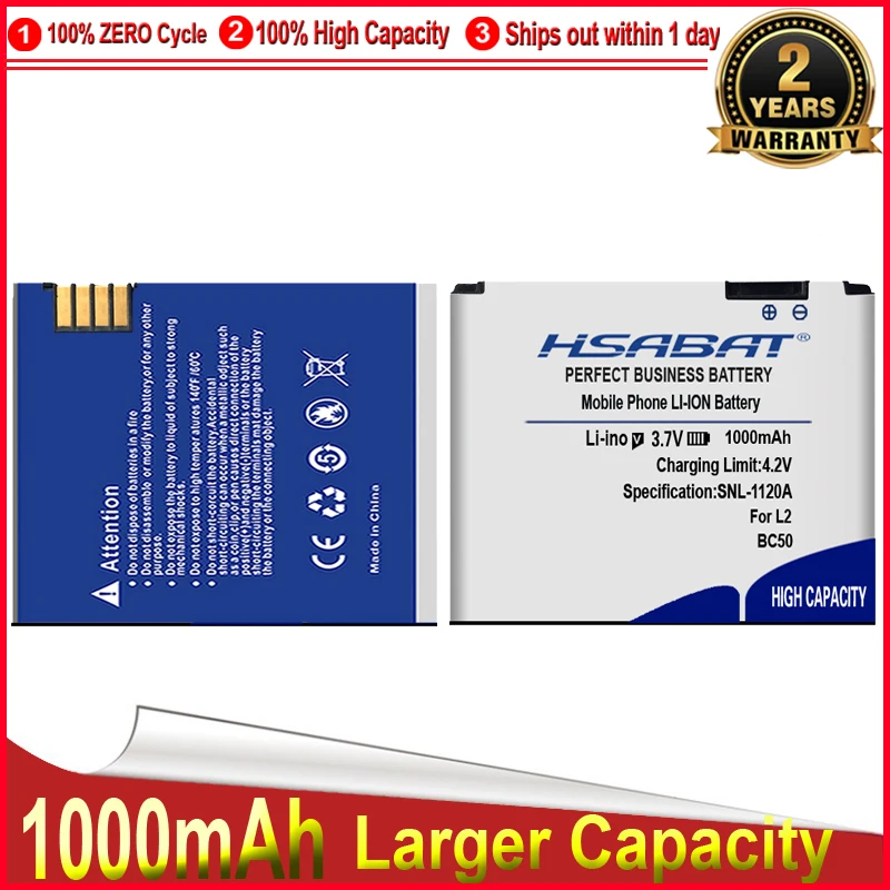 Аккумулятор HSABAT 1000 мАч для BC50 Motorola L6 L6i L6g L7 L7C K1 K2 R1 Z1 Z3 E8 L2 идеальная замена