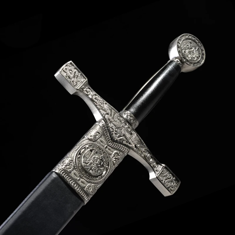 

King Arthur European Craft Crusader Long Sword Length 122cm Stainless Steel Blade Cool Home Wall Decor