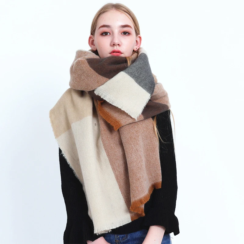 Новое поступление модный длинный теплый милый шарф осень зима клетчатый новый