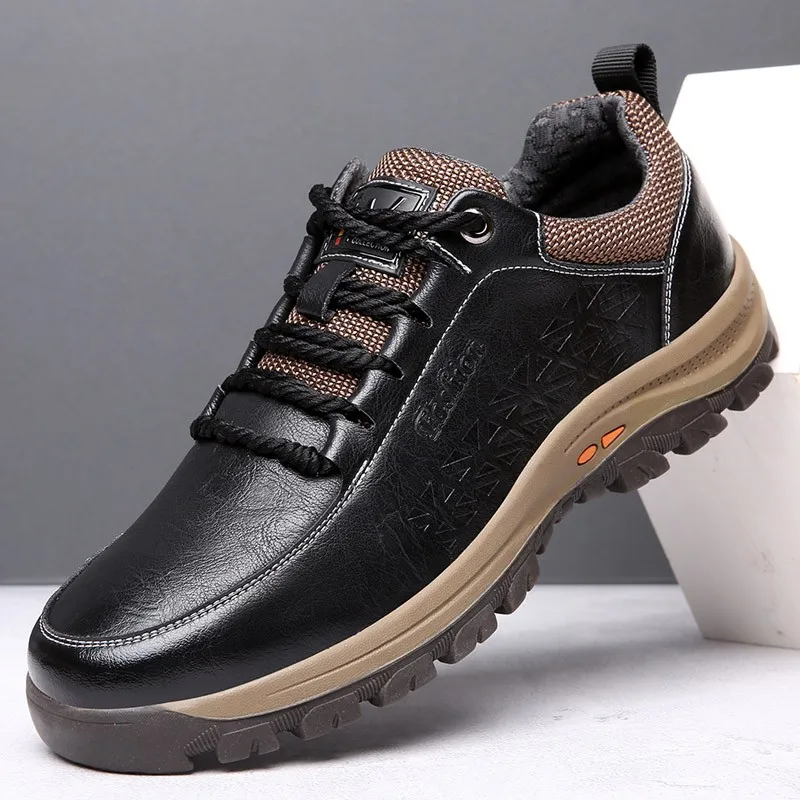 

New Fashion Autumn Men Leather Shoes Brogue Casual safety shoes Men Genuine Leather Shoes Work Business Casual Sneakers Size 48