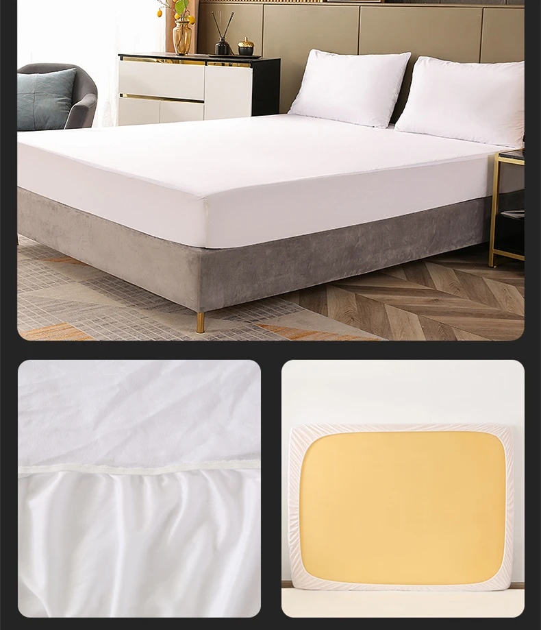 100% водонепроницаемая однотонная простыня с регулируемым наматрасником 4 угла