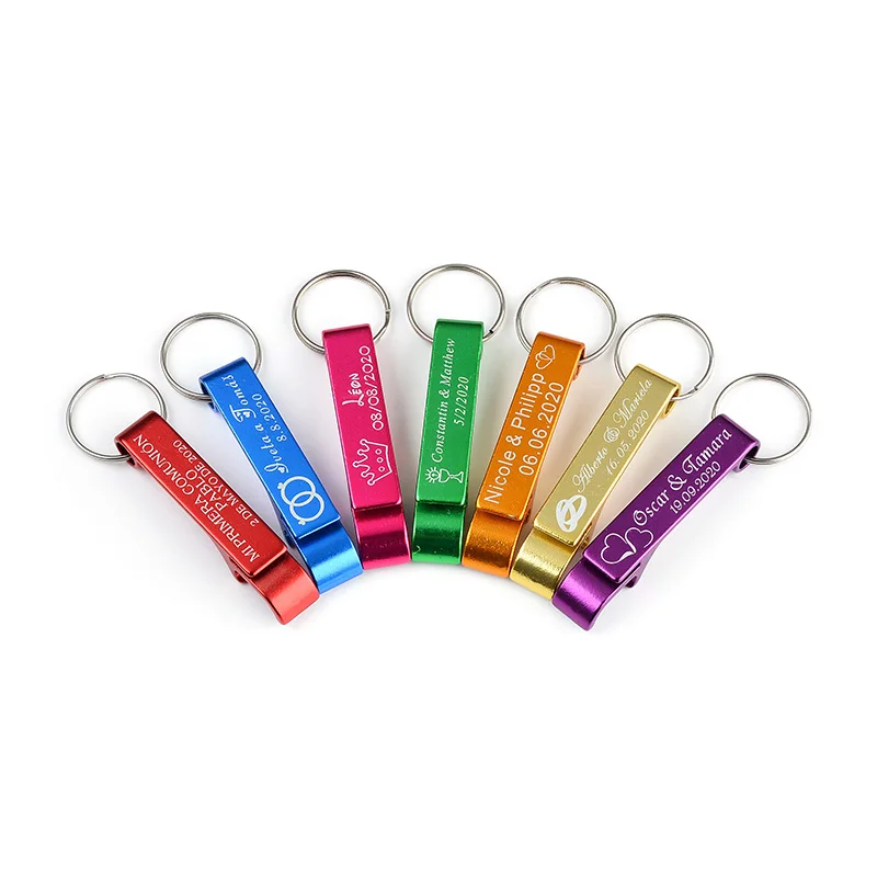 20pcsPersonalized Engraved Portable Bottle Openers Key Chain Wedding Favors Baby Shower Hotels, Restaurant Christmas Customized