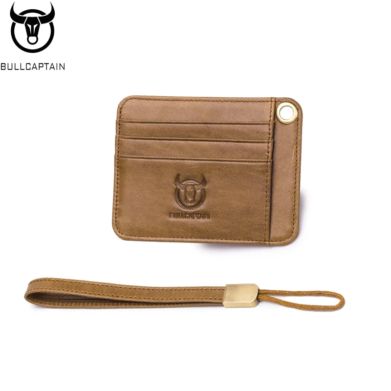BULLCAPTAIN first layer cowhide men's multi-card bit card holder leather business card holder business bank credit card holder