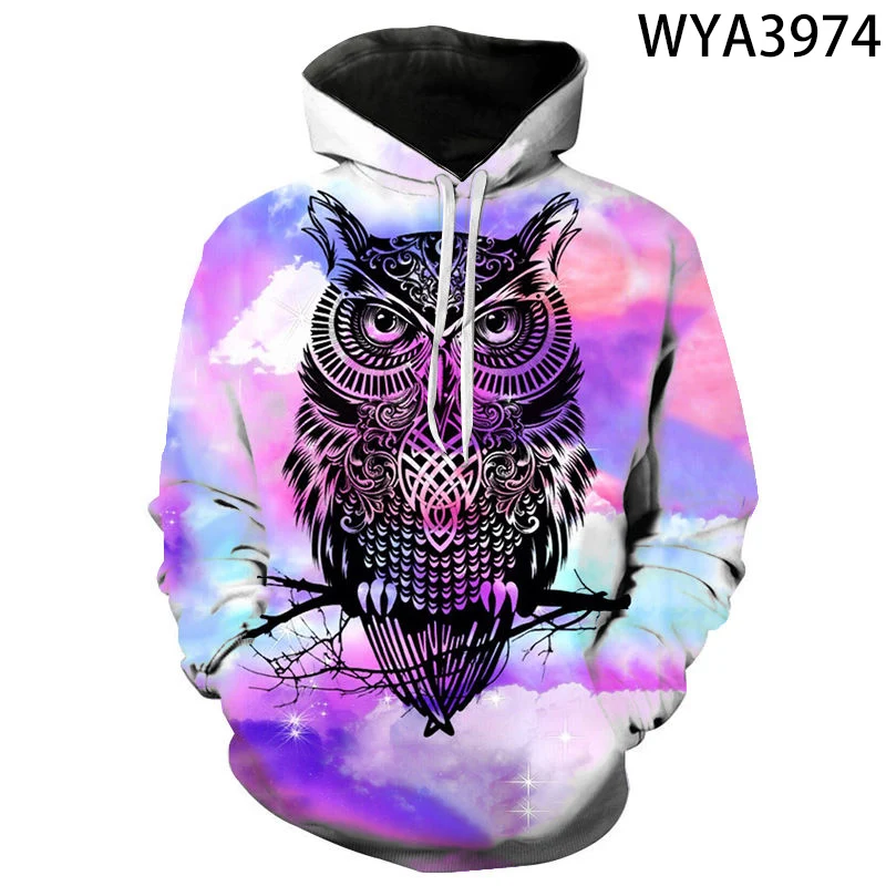 

Cool Owl Wolf Animal Long Sleeve Pullover Hoodies Men Women Clothing 3D Printed Fashion Tops Casual Sweatshirts