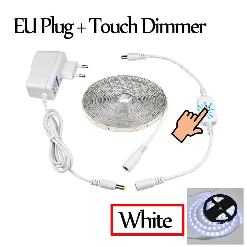 Touch EU White Датчик света 12 в ЕС США ночник ручной развертки/сенсорный выключатель ночник для шкафа освещения шкафа с 2а питания - Испускаемый цвет: Touch EU White
