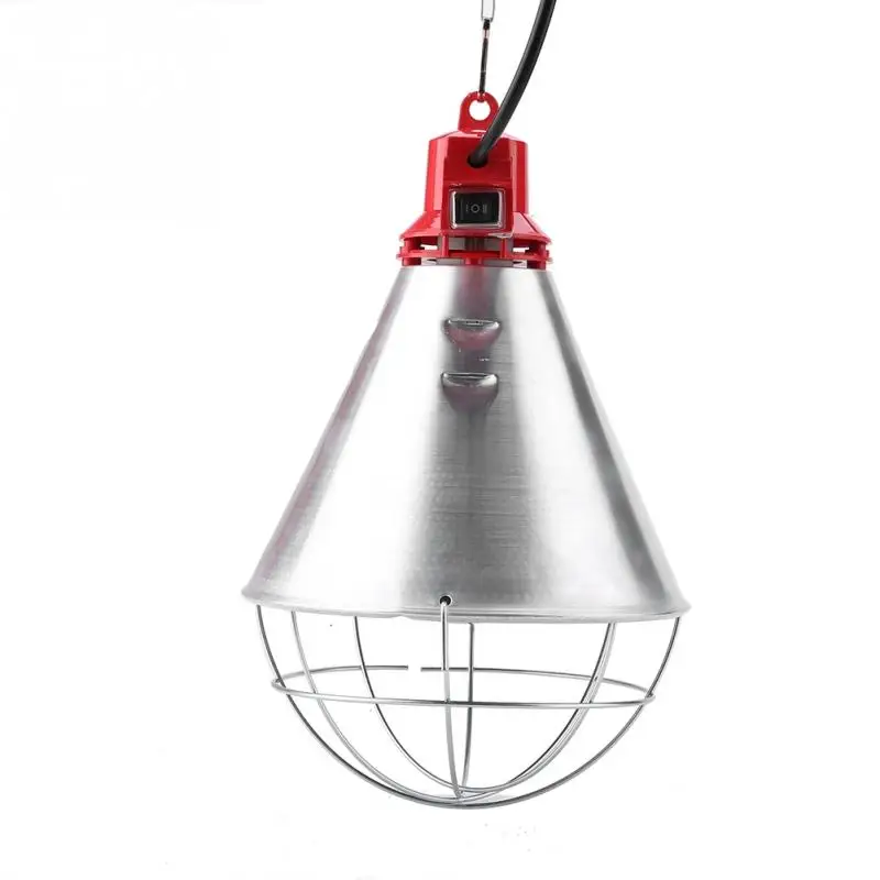 

220V Infrared Red Heat Lampshade with Hi-Low Temperature Setting Light for Poultry Chicks Pig Reptile Warmer Lamp EU Plug