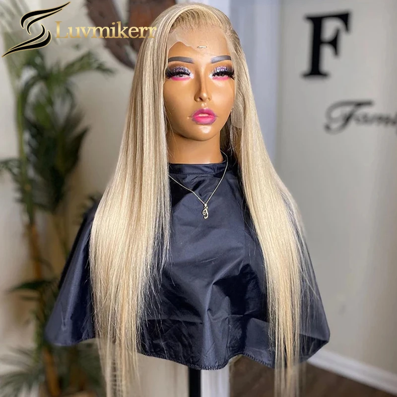 Пепельного цвета блонд Синтетические волосы на кружеве парики шнурка