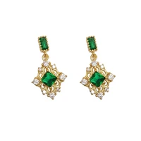 zircon stud earrings for women luxury jewelry metal inlaid aaa zircon high quality pin fashion stud earrings